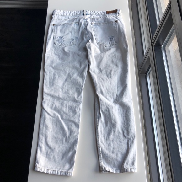 Mango Nancy Bleached Distressed Relaxed Crop Jeans - Picture 3 of 6